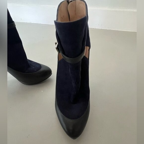 Giorgio Armani Suede Colourblock Pattern Booties - Picture 4 of 16